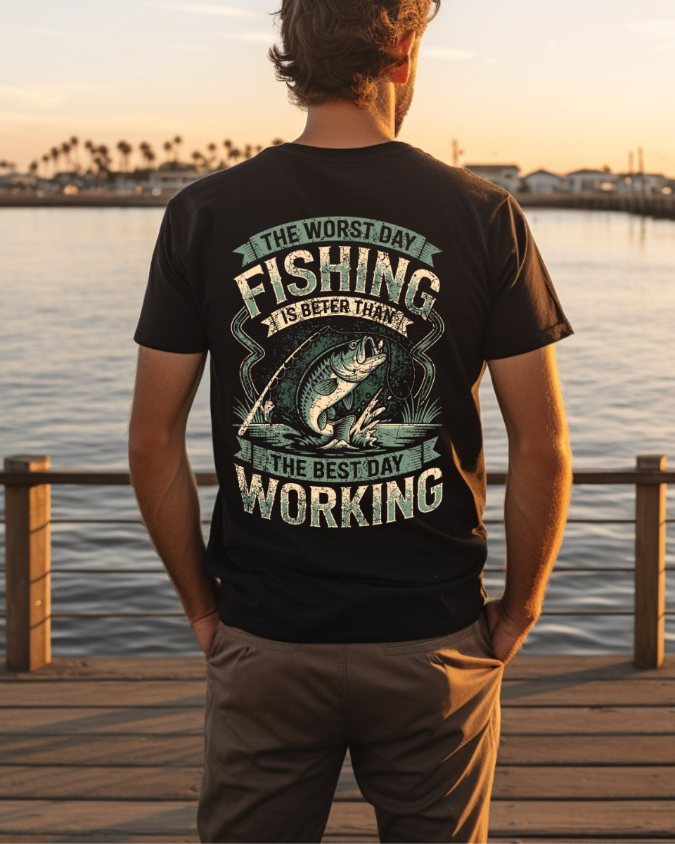 The Worst Day Fishing Tee - 100% Cotton Classic Fit